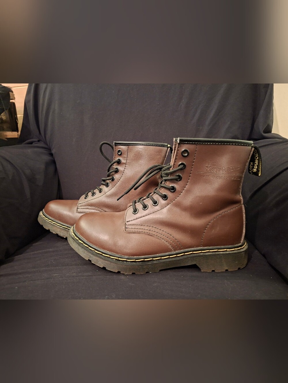 Dr. Martens Brown 8-Eye Leather Combat Boots - Picture 5 of 7